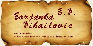 Borjanka Mihailović vizit kartica
